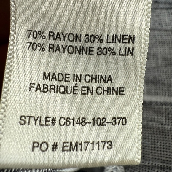 Cloth & Stone Linen Blend Striped Jumpsuit Size S Gray White Cropped Wide Leg - Picture 8 of 13